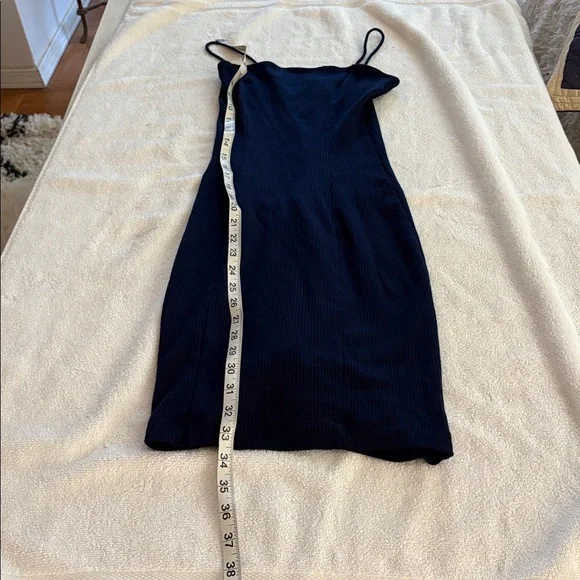 Reformation dark navy blue ribbed bodycon dress - Picture 6 of 8